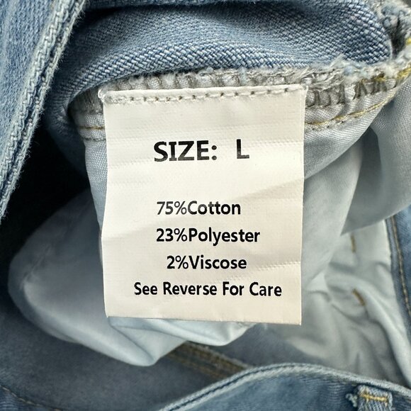 Unbranded Cargo Wide Leg Women's size L Medium Wash Blue Denim Jeans - Picture 3 of 4